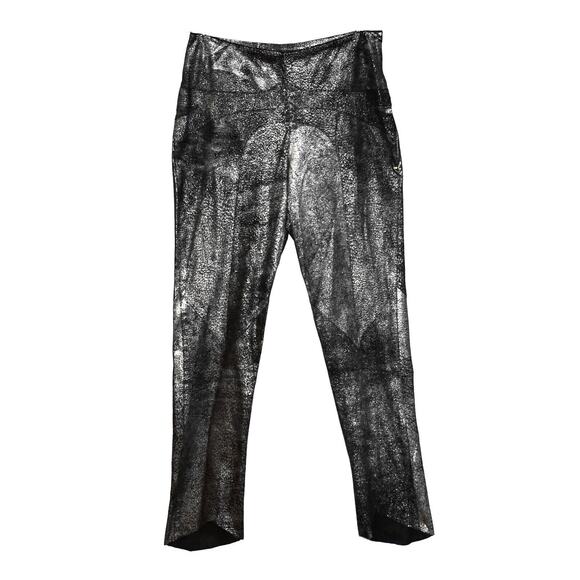 B2 NWT ORDINARY PEOPLE Black Metallic Suede Side Zip Hi Rise Pants Size 12 $615 - Picture 1 of 9